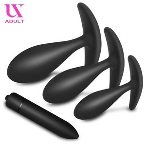 Andra hälsoskönhetsartiklar Soft Silicone Anal Plug Dildo Vibrator Products Toys For Women Adult Prostate Massager Bullet Vibrator Butt Plug for Men Gay Y240503