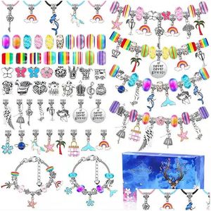 Andere Schmucksets 112pcs DIY -Paket als Kinder Weihnachtsgeschenke Charme Perlen passen Armband Halskette.