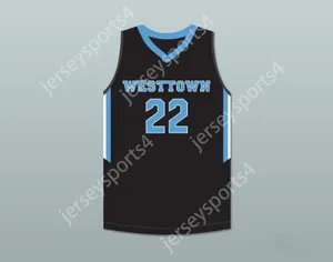 Custom Nay Youth/Kids Cam Reddish 22 Westtown School Moose Black Basketball Jersey 2 Top Stitched S-6xl