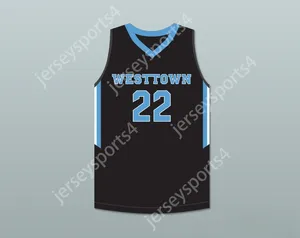 Custom Nay Mens Youth/Kids Cam Reddish 22 Westtown School Moose Black Basketball Jersey 1 top cucito S-6XL