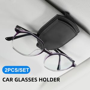 Universalauto -Brillenhalter Sonnenvisor Sonnenbrille Clip Magnety Leder Brille Kleiderkarten -Kartenkarte Clip Accessoires