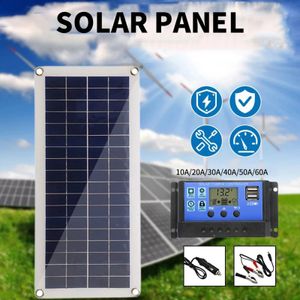 Zestaw Solar Panelu 300 W 12V Przełącznik USB Interfejs Ładowa Słoneczna płytka słoneczna z sterownikiem wodoodporne ogniwa słoneczne do telefonu RV Car 240508