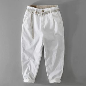 Pantaloni da carico di cotone di qualità unica uomini marchi di marca pantaloni casual elastica in vita 2936 pantalones hombre pantalon homme 240422