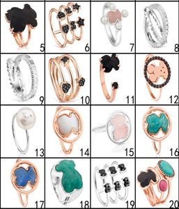 Cały 2020 100 925 Srebrny niedźwiedź Pierścień Ring2 Pierścień mody producent biżuterii niedźwiedź Prezent3733710