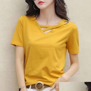 Women'S Plus Size T-Shirt Summer 2024 New Design Sense Niche Crewneck Top Short Sleeve Womens Wear Drop Delivery Apparel Otd1U