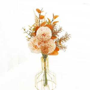 Fiori decorativi 37 cm Autunno Autunno Fiore artificiale margherita peonia bouquet fai da te soggiorno decorazione per la casa regalo di nozze fa falso