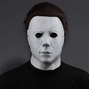 Party Masks 1978 Halloween Michael Myers Latex Helmet Mask Rollspelande skräckblodig mördare Evil Demon Carnival Dressing Up Party Costumes Props Q240508