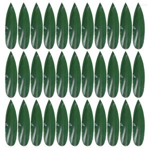 Mugs 100 Pcs Leaf Sushi Bamboo Leaves Cake Decor Sashimi Tray Decorations Plate Adorn