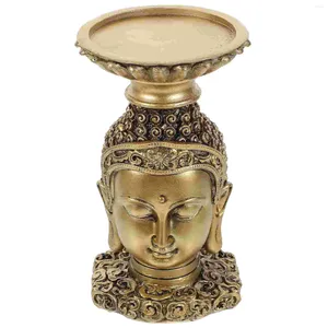 Candle Holders Candlestick Offering Holder Religious Stand Retro Decor Resin Craft Buddhism Tealight Buddha Figurine