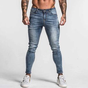 Jeans masculinos gingtto mens skinny jeans desbotados cintura média clássica de hip hop calças de algodão de algodão