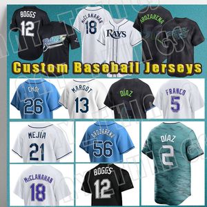 56 Randy Arozarena Baseball 2024 City Connect Jerseys 12 Wade Boggs Wander Franco Yandy Diaz Shane McClanahan Rays Brandon Josh Lowe Isaac Paredes Rene Pinto Eflin