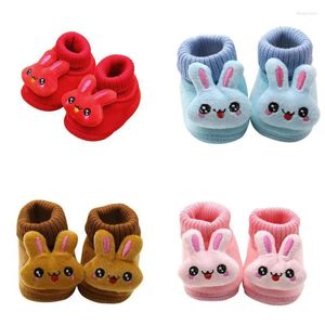 Erste Wanderer Baby Jungen Mädchen Nicht-Skid-Gummi-Sohle-Kind Kleinkind Süßes Cartoon Tier Design im Freien atmungsaktive Baumwollsocken Schuhe