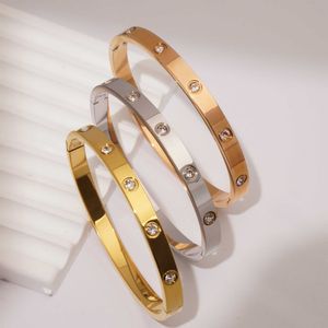 Pulseira de design moderno e elegante 18K Gold Ten Diamond Bracelet Womens Fashion Jóias completas com pulseira original de carrinho com caixa de carrinho