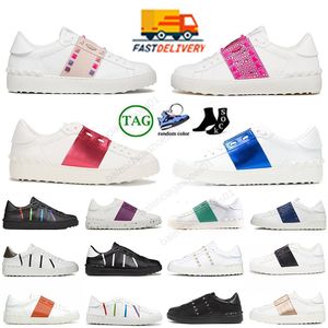 Neue Designer -Freizeitschuhe Männer Frauen Low Flat Open Sneaker für eine Change -Plattform Leder Leder Black White Pink Beige Luxus Kalb