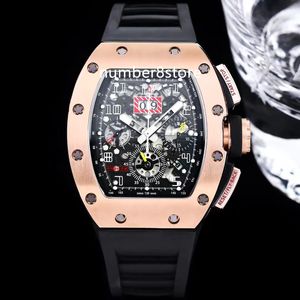 011-FM ROSE GOLD Automatisk herrklocka Skeleton Dial Arabiska siffror Sapphire Crystal Oversize Date Watches Luxury Wristwatch 3 Färger