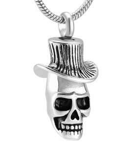 Punk Skeleton Aço inoxidável Men cremação colar de cremação Memorial Ashes Holder Funeral Urn Pingente