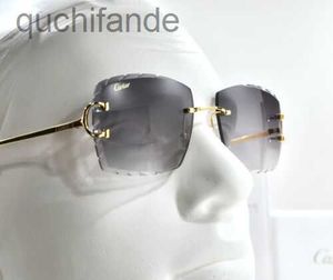 Contra conti di alta qualità Occhiali da sole Carter Designer Donne Nuove occhiali da sole senza bordo Decorazione taglio di diamanti Big C Gold Frame con logo reale