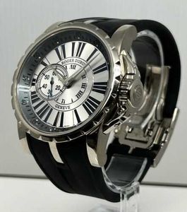Designer Luksusowe zegarki dla męskich mechanicznych automatycznych Roge Dubui 18K Excalibur 45 mm Auto White Gold Ex 45
