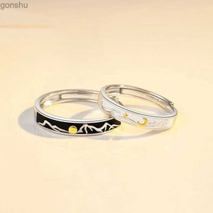 Rings Couple Fashion Sun and Moon Anello di coppia Anello Open Regolable per uomini e anni Gioielli regalo WX
