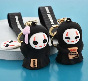 Nyckelringar Studio Ghibli No Face Man Action Figures Toy Keychain Miyazaki Hayao Spirited Away Faceless Male Dock Bag Ornament Xmas7667443