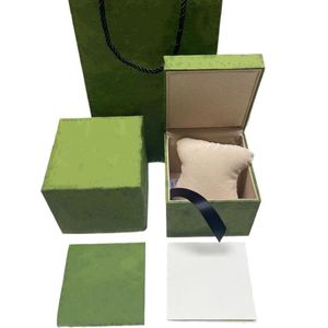 Designer Relógios Caixas da caixa Caixas de assistência -presente Women Watch Boutique Box de embalagem Caixas de relógio verde e embalagem Bolsa de armazenamento Menwatch de boa qualidade