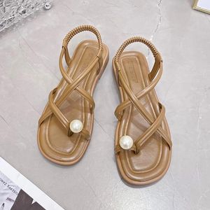 Casual Shoes Toe Sandals for Women in Summer Flat Bottomed Fashionable Beach One Foot Waterproof Women's 2024 Model