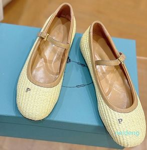 Designer -Ballet Flats Women Fisherman Flat Sandals Loafers Patent Calfskin Dress Shoes Twine Slip On Mesh Buckle Strap Sandals Beach