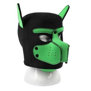Party Masks Unisex sexy mens clothing womens latex open mouth dog head equipment full face fetish mask used for Halloween puppy game parties Q240508