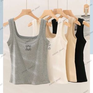 Loeweee Womens Tank Top Summer Slim Sleeveless Loewew Tank Top Camis Croptop Outwear Elastic Sports Knitted Tanks Lew Tank Top 616