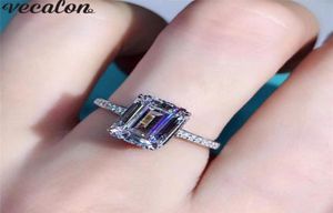 Vecalon Princess Cut Ring 925 Sterling Silver 2CT Diamond Engagement Ehering -Ringe für Frauen Statement Fingerschmuck Geschenk9668179