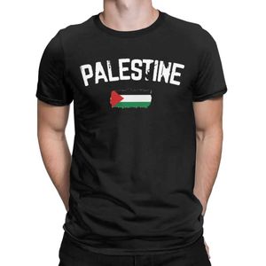 Herr t-shirts palestinsk flagg t-shirt herr 100% ren bomull unik t-shirt rund hals t-shirt korta silverkläder 4xl 5xl 6xl T240508