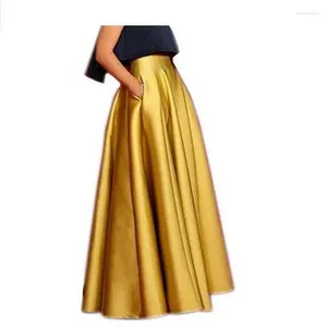 Saias da cintura alta feminino com bolso de bolso Ruffle 2024 Lisong Prom Party Skirt Made personalizado