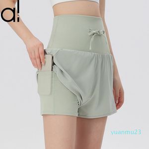 Al Yoga Shorts High-Rise Quick Dry Hip-Lift Drawcords Sport Shorta Pants Baseball Tennis Fitness Running Women's New Comant Dance Pants With Hidden Inner Pock