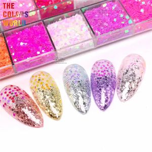 TCT833 1mm kleine Größe Sternform Glitzer 3D Flocken Paillettes Kit für Nägel Kunstdekorationen Charms Manicure Party Salon 240509