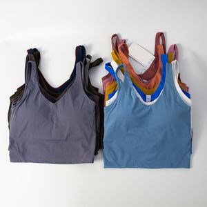 Womens Yoga Bras Tank Top Sports Bra Outfit Women Summer T Shirt Solid Sexig Crop Tops ärmlös mode Vest 28 färger