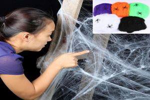 Halloween Scary Party Decor Stretchy Spider Web Cobweb Cotton Horror Decorazione di Halloween per bar ossessionato dalla scena di casa 20g7511623