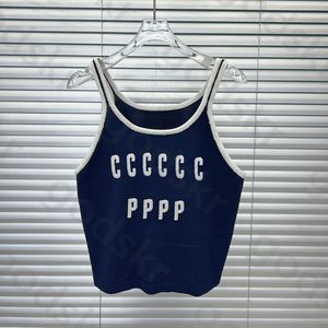 Embroidery Letter Knitted Camisole Women New Fashion Slim Thin Tank Tops Summer Sexy Vests Crop Tops