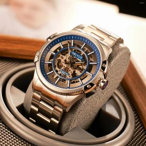 腕時計オルブロステンレス鋼メンズホローアウトオートマチックウォッチファッションラミナスメカニカルカムAR-SK