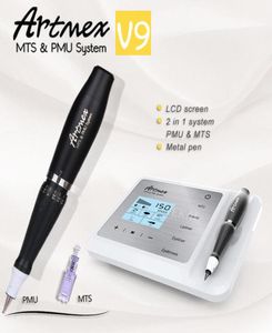 Ny bärbar MTS PMU System ArtMex V9 Permanent Makeup Tattoo Pen Machine Eye Brow Lip Rotary Beauty Spa6439098