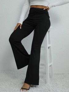 Women's Pants Capris 2024 Spring New Slim Fit Weight Loss Pure Black French Smart Bell Womens Commuter Q240508