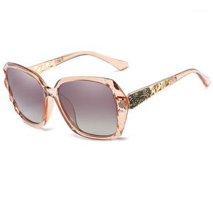 TOP Fashion Women Brand Designer Sunglass Polariserade Solglasögon med stor storlek UV400 Gradient Lunettes de Soleil Femmes1 274E