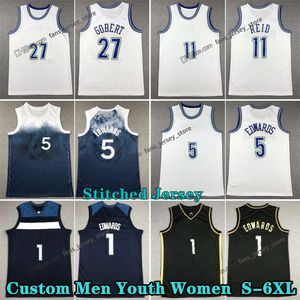 Stitched 2024 baskettröjor 11 Naz 27 Rudy Reid Gobert 3 Jaden 32 Karl-Anthony McDaniels Towns 5 Anthony Edwaros Edwards Garnett Custom Youth Women Jersey