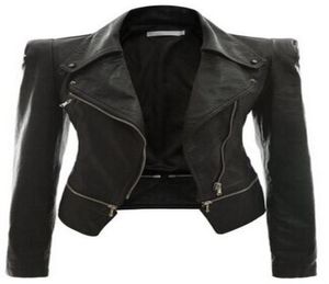 New Women039s Leather Faux Leather Jacket Long Sleeve Women Outwear Leather Coat Motorcycle Jackets Fall Winter Clothing P689450825050705