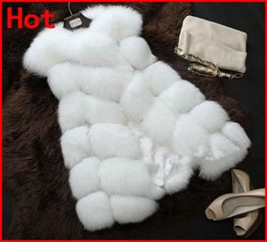 Wysokiej jakości kamizelka futrzana luksusowe faux lis ciepłe kamizelki płaszczowe kamizelki zimowe modne futra kobiety039s płaszcza kurtka gilet veste 4xl2914212