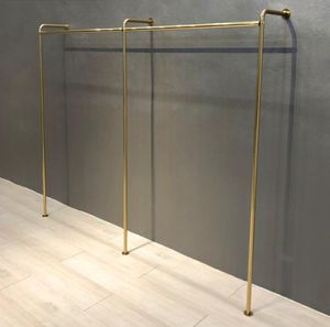 Hangers Racks Wall Mounted Women039s Clothing Floor Simple Display Rack Titanium Gold Side Clothes Pole2027129