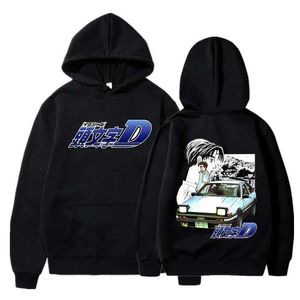 Erkek Hoodies Sweatshirts Takumi Fujiwara R34 Skyline GTR JDM Hoodies Vintage Long Slve Sweatshirt Japon Anime Başlangıç ​​D Drift AE86 Yarış Araba Hoodie T240507