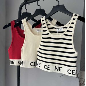 Women Tank Top Womens Designer T Shirt Black White Strip Letter Sommar Kort ärm Damer Kläder Size S-L Camis Toppar Femme 2024 Kläder