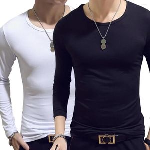 Men's Suits B1331 Fit T-Shirt Long Sleeve Crew V-Neck Solid Color Casual Sports Muscle Tees Plus Size Simple Style T-shirts