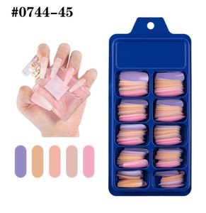 100pcs Mixed Candy Colors Ballerina longa unhas falsas Prensas de caixão em falsas dicas de arte de unhas