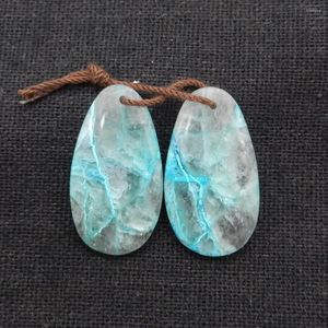 매달린 귀걸이 천연 chrysocolla 여성 타원형 쥬얼리 제작 보석 귀여움